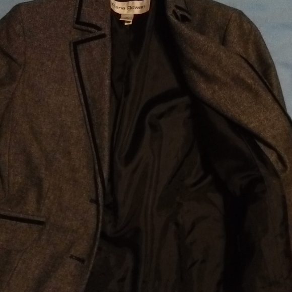 Rena Rowan grey & black lined blazer, sz 8 - Picture 5 of 7